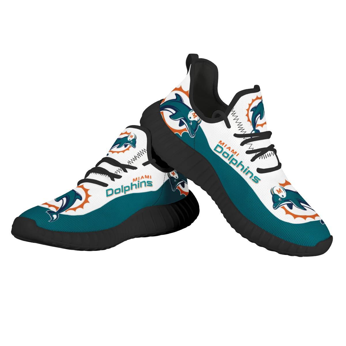 Women's NFL Miami Dolphins Mesh Knit Sneakers/Shoes 005